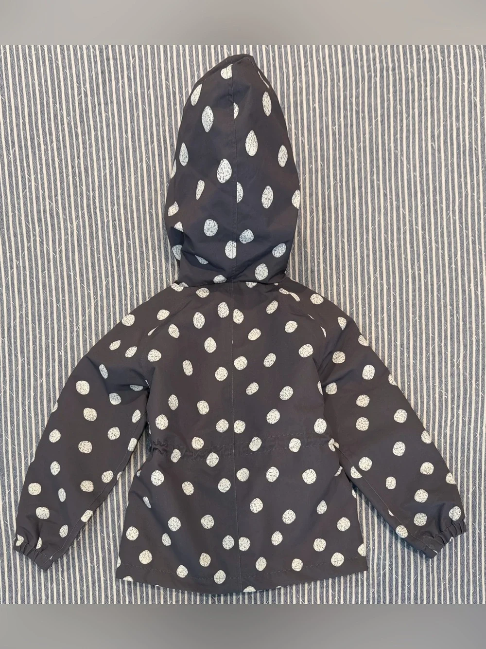 🔥SOLD🔥 Rylee + Cru Girls Outerwear Polka-Dot Raincoat Charcoal Gray
